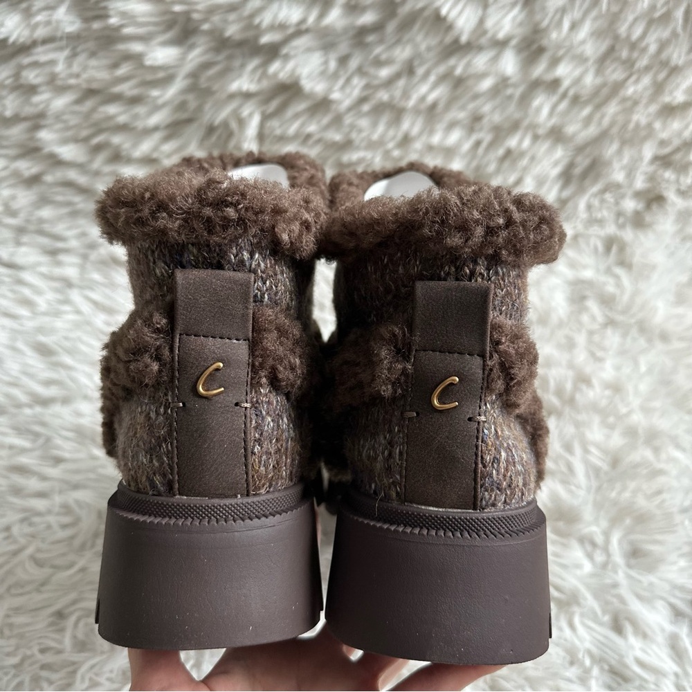Circus NY By Sam Edelman Clare Faux Fur Lined Bootie Brown New In Box Size 8 - Picture 6 of 10
